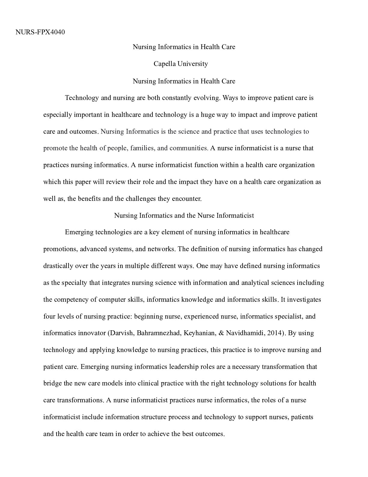 Recommended document preview for NURS FPX4040   Assessment1 1.docx  NURS-FPX4040  Nursing Informatics in Health Care